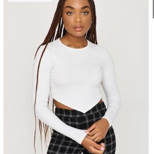 WHITE LONG SLEEVE CROP TOP!